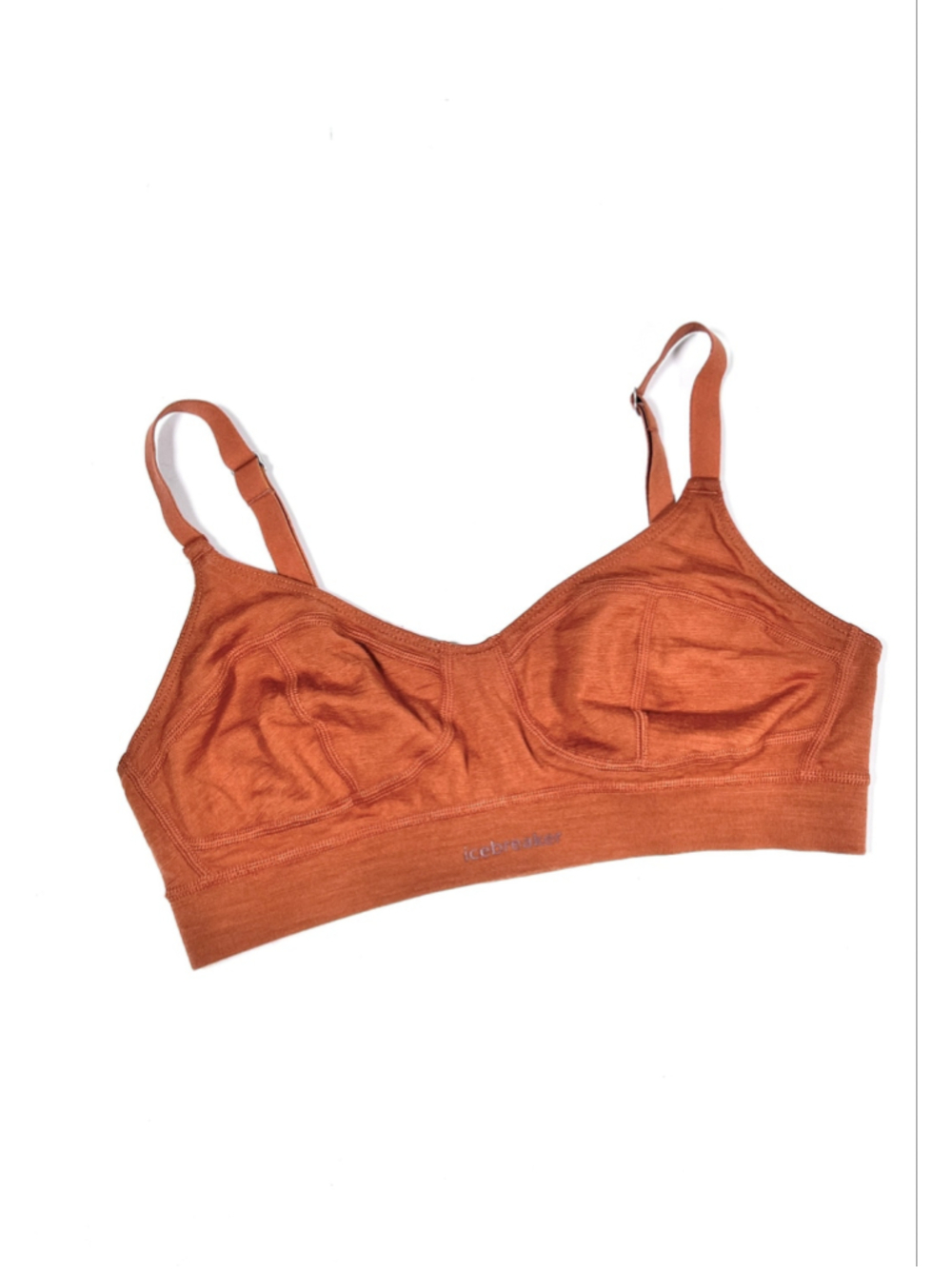 Icebreaker Bra Merino Wool Blend Bralette, Rust Orange